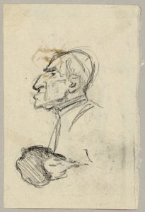 Porträttstudie av en kardinal, tergo: mule sedd bakifrån (?) av Franz von Lenbach