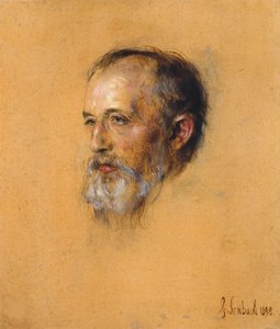 Porträtt av dirigenten och kompositören Hermann Levi 1839-1900, 1898. av Franz von Lenbach