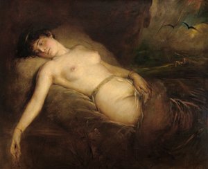 Kvinnlig akt av Franz von Lenbach