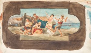 Italienarnas dans - utkast till en takmålning av Franz von Matsch