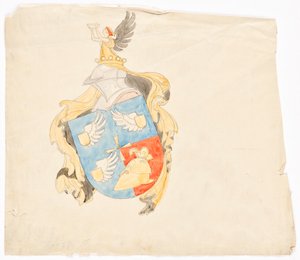Design för ett familjevapen av Franz von Matsch
