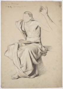 Figurstudie för takmålningen "Recitation" i Stadttheater Reichenberg/Liberec av Franz von Matsch