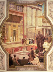 Den grekiska teatern i Taormina, Sicilien från en serie om Teaterns historia (takmålning)