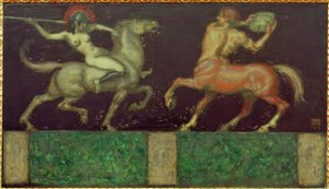 Amazon och Kentaur av Franz von Stuck