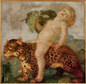 Bacchus pojke på en panter av Franz von Stuck