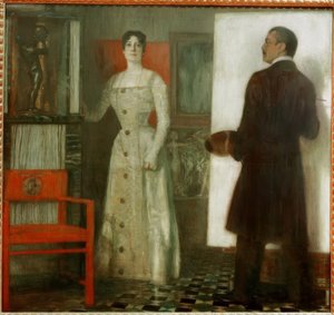 Franz och Mary fast i studion av Franz von Stuck
