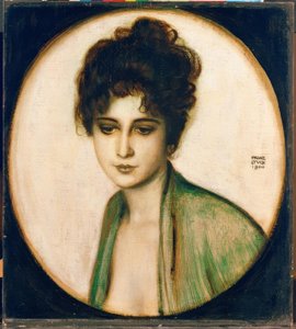 Franz von Stuck, porträtt av fru Feez / målning, 1900