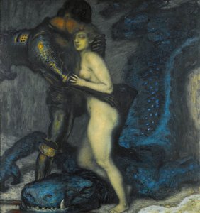 ""Le tueur de dragons"" (Draksläggaren) Målning av Franz Ritter von Stuck (1863-1928) 1913 Privat samling av Franz von Stuck