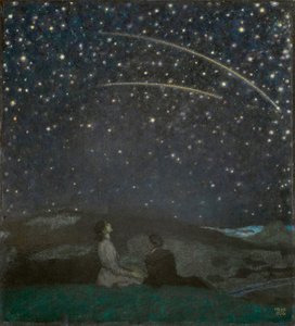 Les etoiles filantes (Franz et Mary von Stuck) - Shooting Stars (Franz och Mary Stuck), av Stuck, Franz, Ritter von (1863-1928). Olja på trä