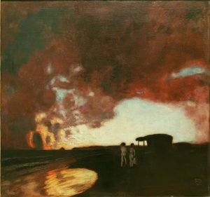 Solnedgång vid havet av Franz von Stuck
