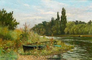 En lugn plats vid Themsen, 1882 av Fred Hines