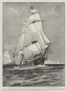 En touch av gammalt sjöliv, HMS Active och HMS Volage på väg ut ur Portsmouths hamn med segel.