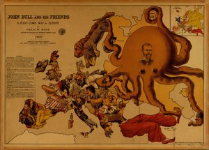 John Bull och hans vänner. En seriekomisk karta över Europa av Fred W. Rose