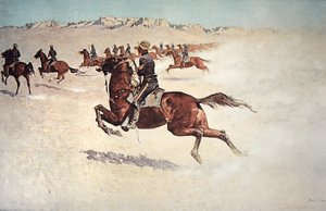 Buffalo Soldiers in Pursuit (färg litho)