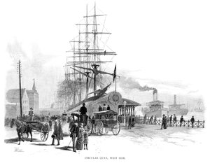 Circular Quay, västra sidan, Sydney, New South Wales, Australien, 1886.