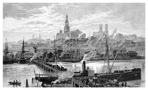 Darling harbour, från Pyrmont, Sydney, New South Wales, Australien, 1886.