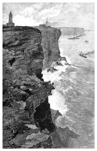 Sydney Heads from the south, New South Wales, Australien, 1886.