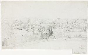 Utsikt över Villa Borghese och dess orangeri från Villa Medici, 1826. av Frederic Bourgeois de Mercey