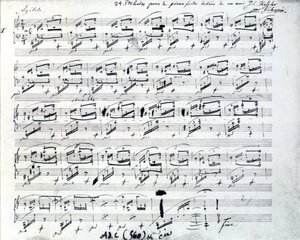 Noter till Prelude 1 för piano av Frederic Chopin (1810 - 1849), polsk kompositör. av Frederic Chopin