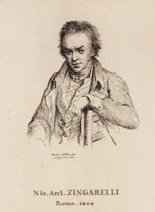 Porträtt av kompositören Nicola Antonio Zingarelli 1752-1837.