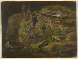 Boulder i skogen av Frederic Edwin Church
