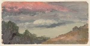 Moln över kyrkans gård, Hudson N.Y. av Frederic Edwin Church