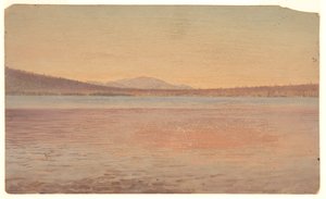 Avlägsen vy av Mounts Katahdin och Traveler Visas från Lake Millinocket av Frederic Edwin Church