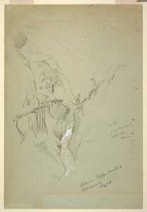 Ritning, En ravin mellan Ceppo Morelli amp; Macugnaga, 11-12 september 1868 av Frederic Edwin Church