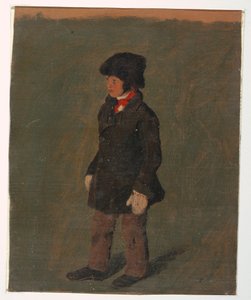 Teckning, En pojke (troligen Churchs son), ca 1874-75 av Frederic Edwin Church