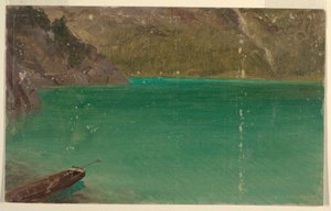 Teckning, Alpin sjö (Bayern eller Schweiz), 1868 av Frederic Edwin Church