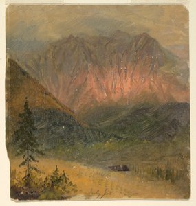 Teckning, Alpin studie av en solnedgång, juli 1868 av Frederic Edwin Church