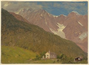 Teckning, Ett alplandskap i Schweiz, augusti 1868 av Frederic Edwin Church