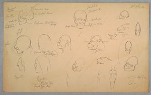 Teckning, Anatomiska studier, 1865-70 av Frederic Edwin Church
