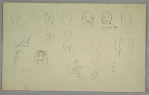 Teckning, Anatomiska studier, 1865-70 av Frederic Edwin Church