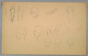 Teckning, Anatomiska studier, 1865-70 av Frederic Edwin Church