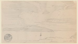 Teckning, Aurora, Mount Desert Island, september 1860 av Frederic Edwin Church