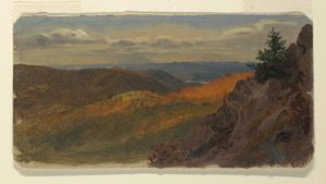 Teckning, Höstlandskap i New England, 1865 av Frederic Edwin Church