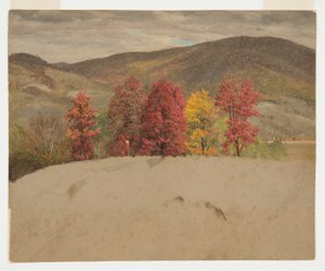 Teckning, Höstlandskap i New England, troligen oktober 1865 av Frederic Edwin Church