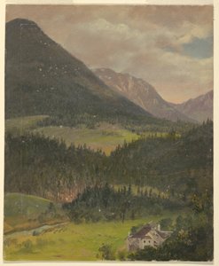 Teckning, landskap från Bayerska alperna, 1868 av Frederic Edwin Church