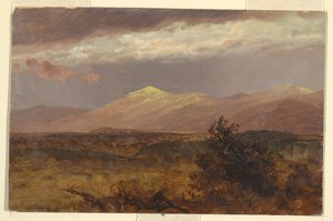 Teckning, Catskills i solnedgång, 1882 av Frederic Edwin Church