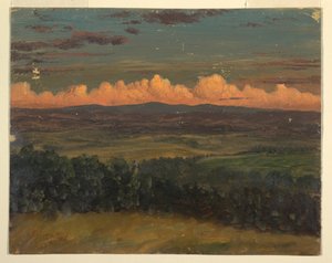 Teckning, Catskills från Hudson, New York, 1870-80 av Frederic Edwin Church