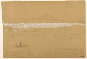 Teckning, Cayambé, morgon, från soltemplet, Quito, 24 juni 1857 av Frederic Edwin Church