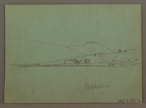 Ritning, Kefalonia, Grekland, april 1869 av Frederic Edwin Church