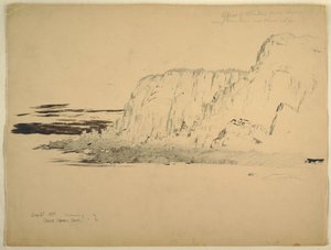 Ritning, Cliffs, september 1851 av Frederic Edwin Church