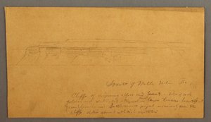Teckning, Cliffs, möjligen 1859 av Frederic Edwin Church