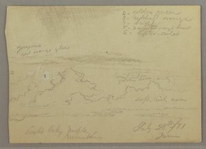 Teckning, Molnstudie, 28 juli 1871 av Frederic Edwin Church