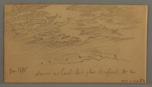 Teckning, Moln över kullar, januari 1875 av Frederic Edwin Church