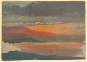 Teckning, Molnstudier i solnedgång, 1860-70 av Frederic Edwin Church