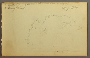 Teckning, Molnstudie, 1844 av Frederic Edwin Church