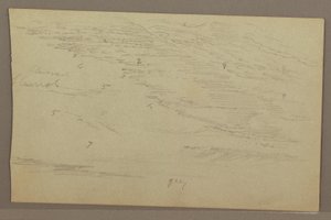 Teckning, Molnstudie, 1860-talet av Frederic Edwin Church